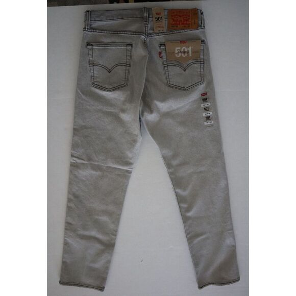 Levi's 501 Original Men' Sz 30x32 Gray Button Fly Stretch Extensible Denim Jeans - Picture 2 of 7